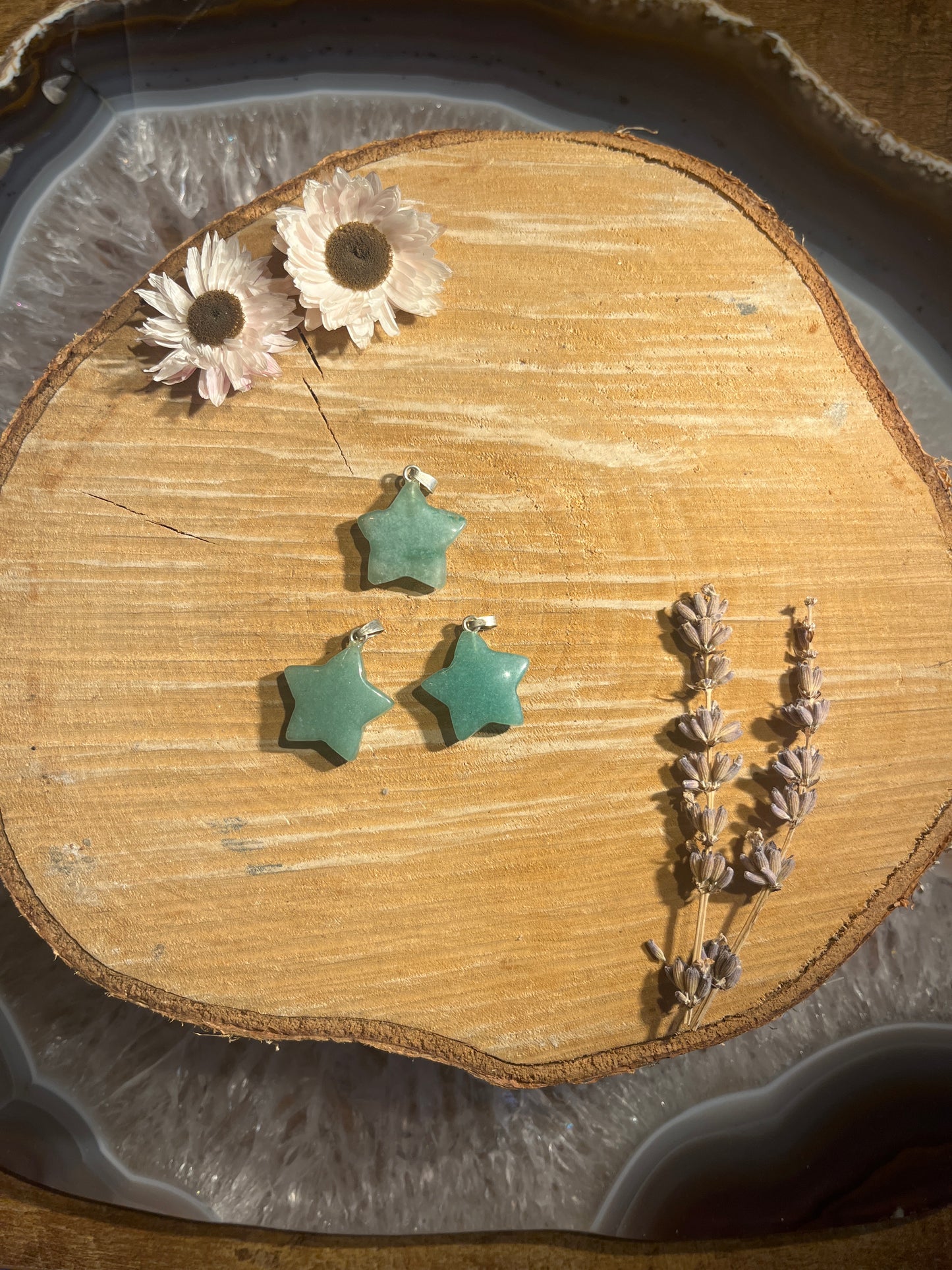 Groene aventurijn ster hanger