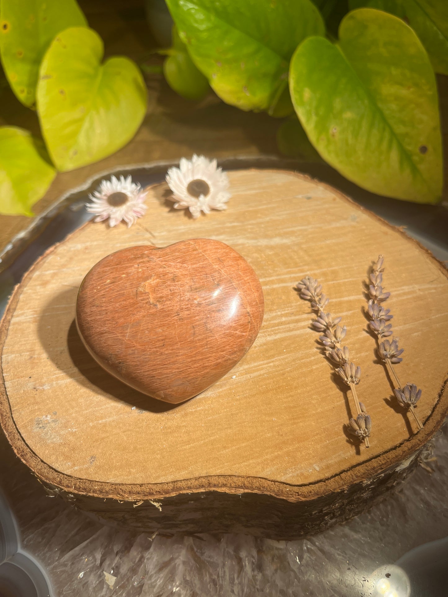 Roze maansteen hart 1