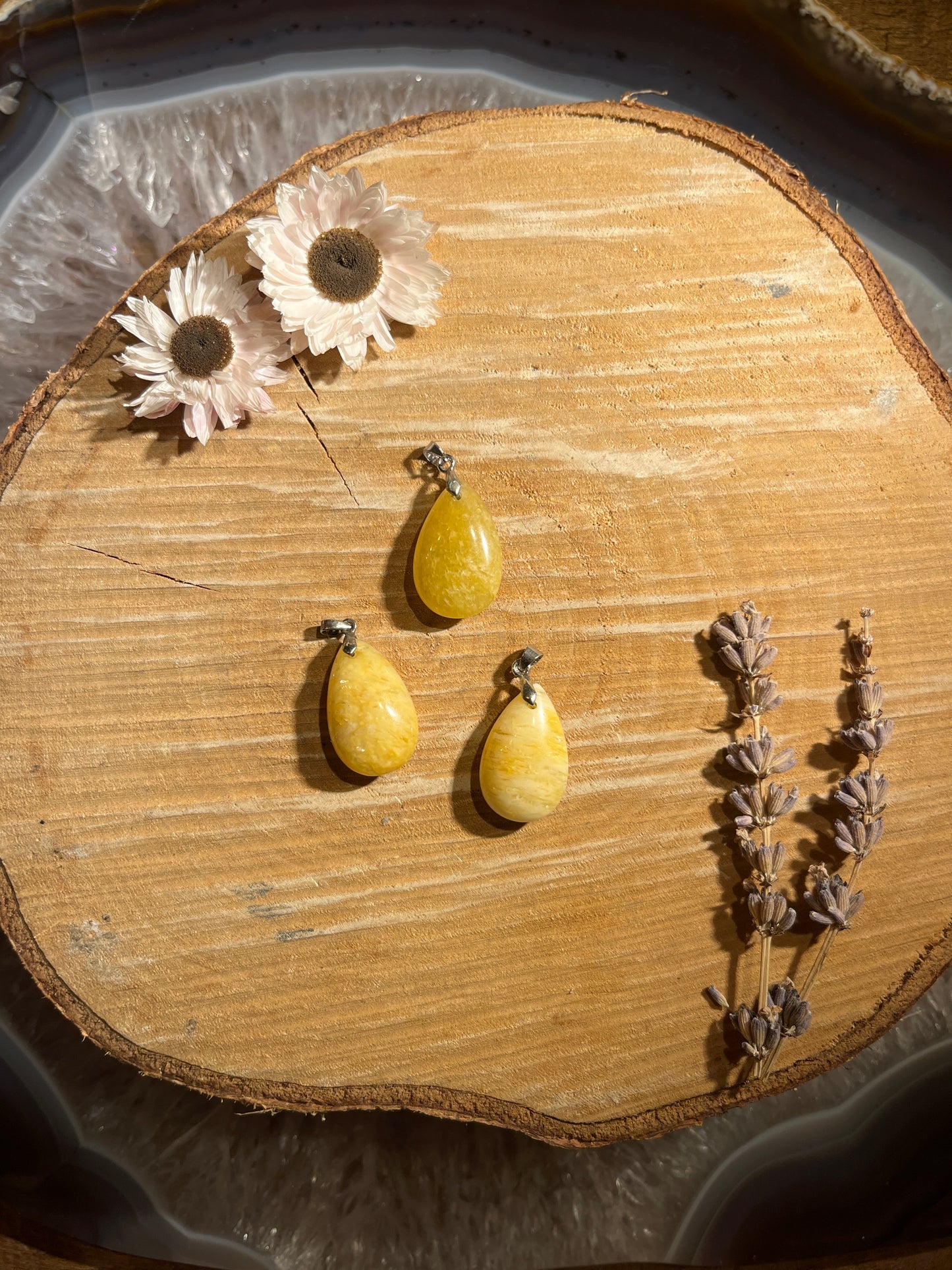 Gele aventurijn hanger