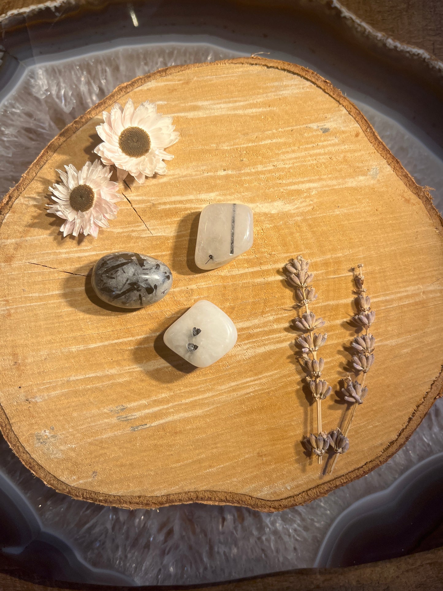 Toermalijnkwarts trommelsteen