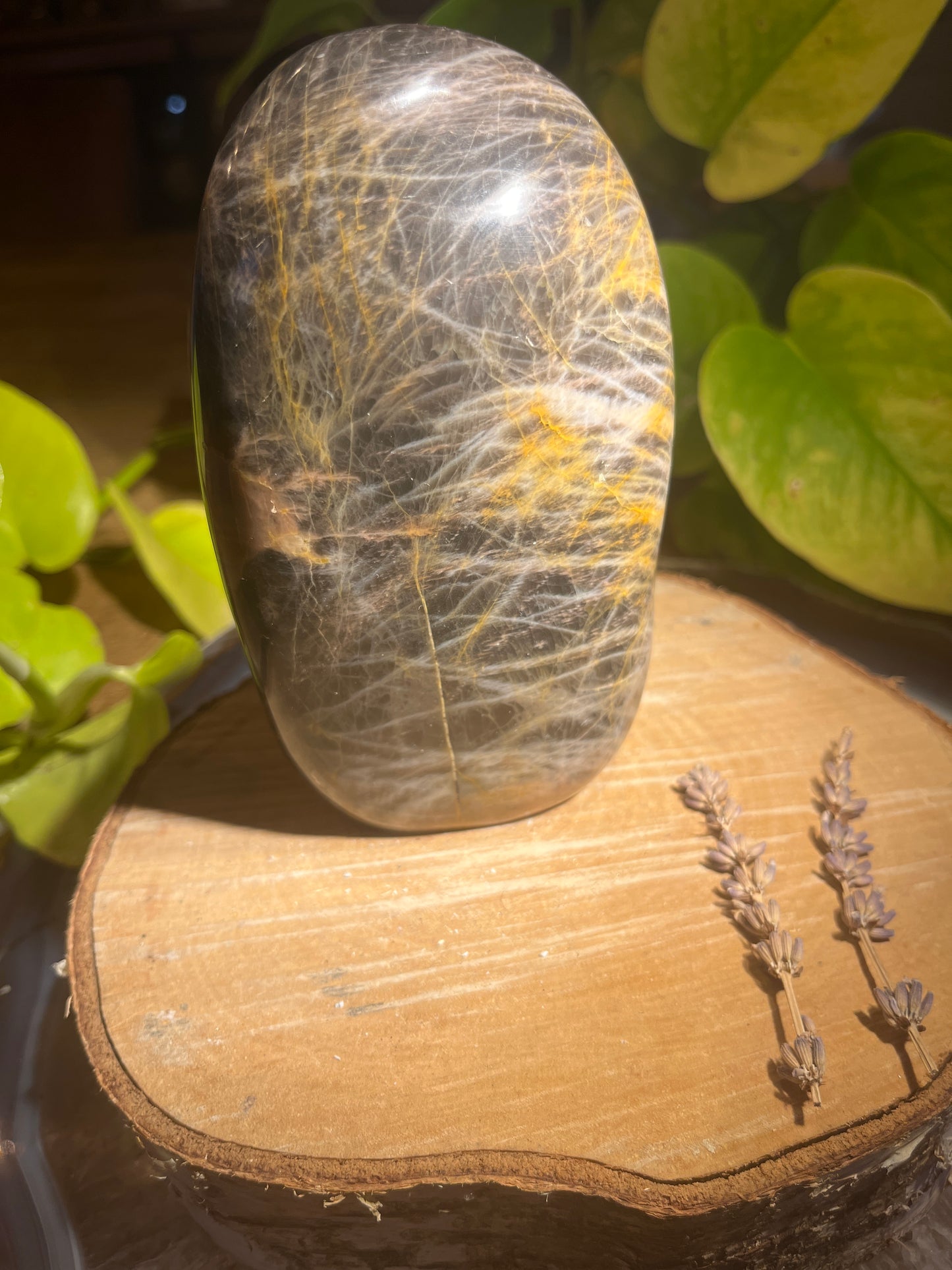 Zwarte maansteen sculptuur 1 XL