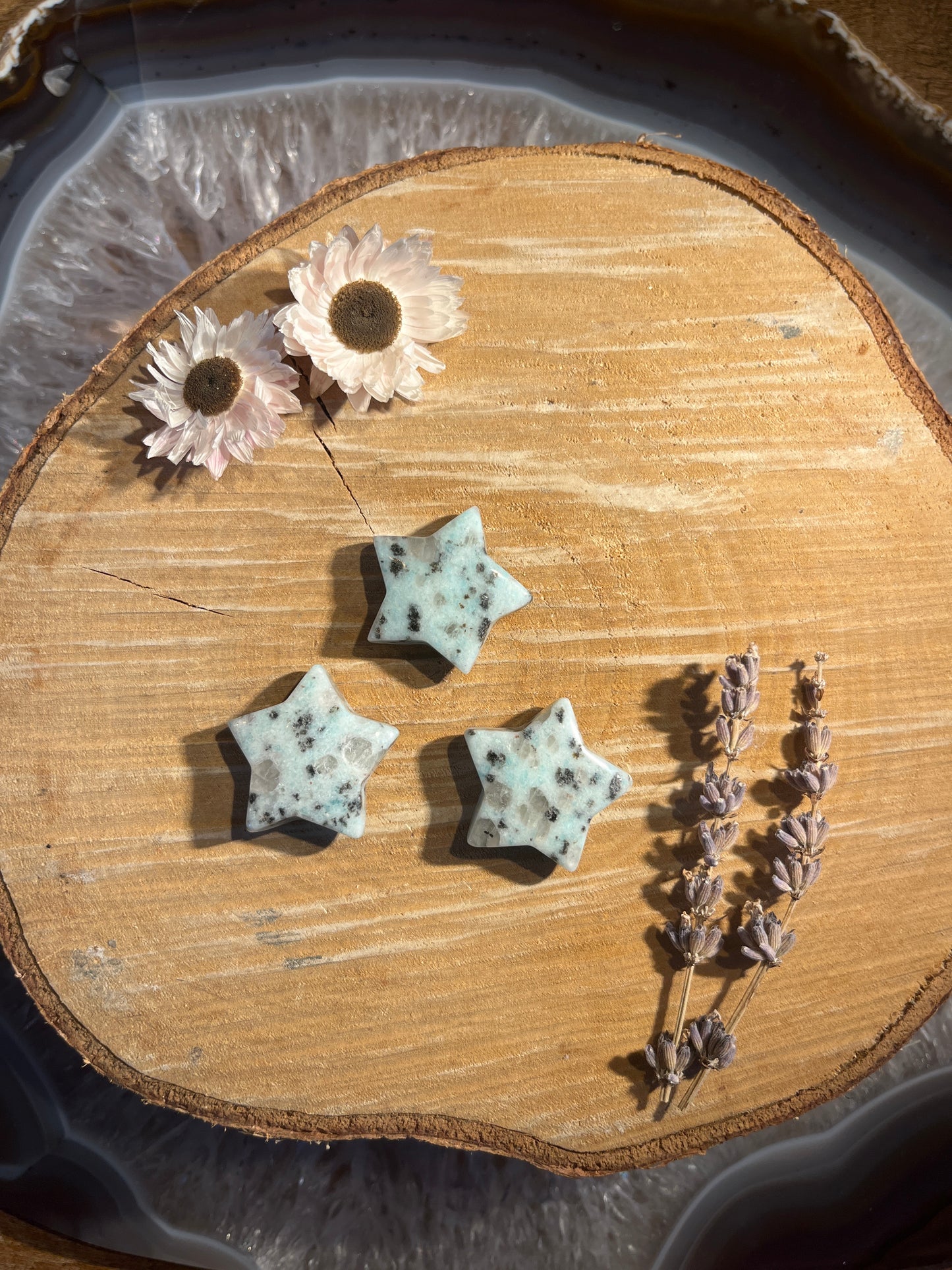 Amazoniet met rookkwarts sterretje