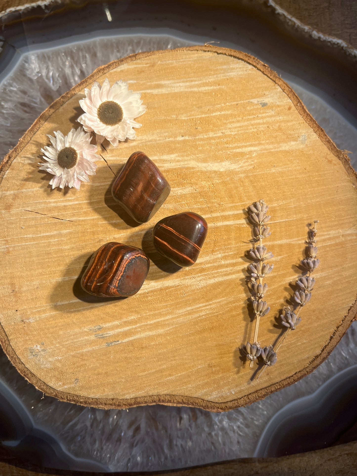 Kattenoog (rode tijgeroog) trommelsteen