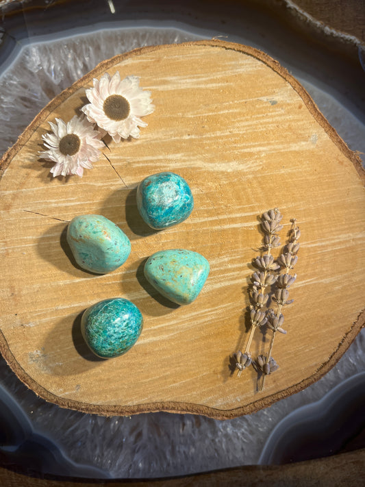 Chysocolla trommelsteen