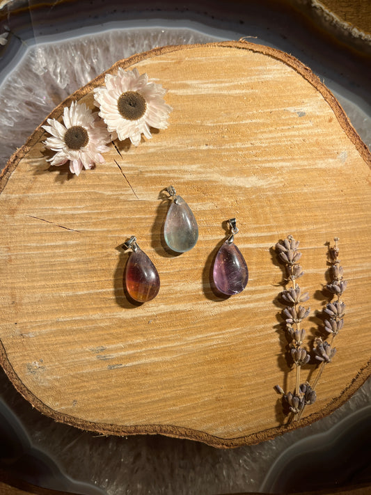 Regenboog fluoriet hanger