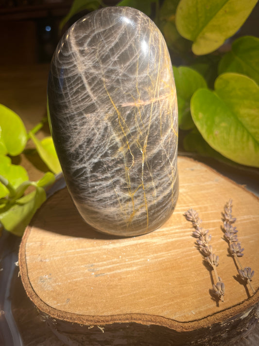 Zwarte maansteen sculptuur 1 XL