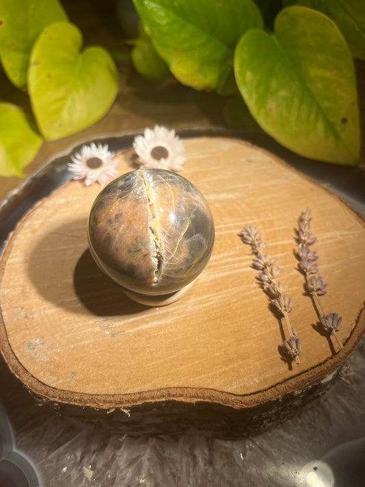 Zwarte maansteen bol