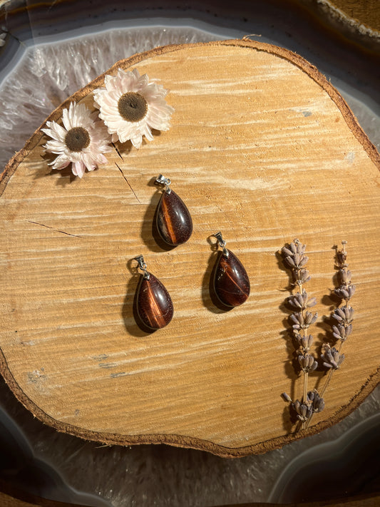 Kattenoog (rode tijgeroog) hanger