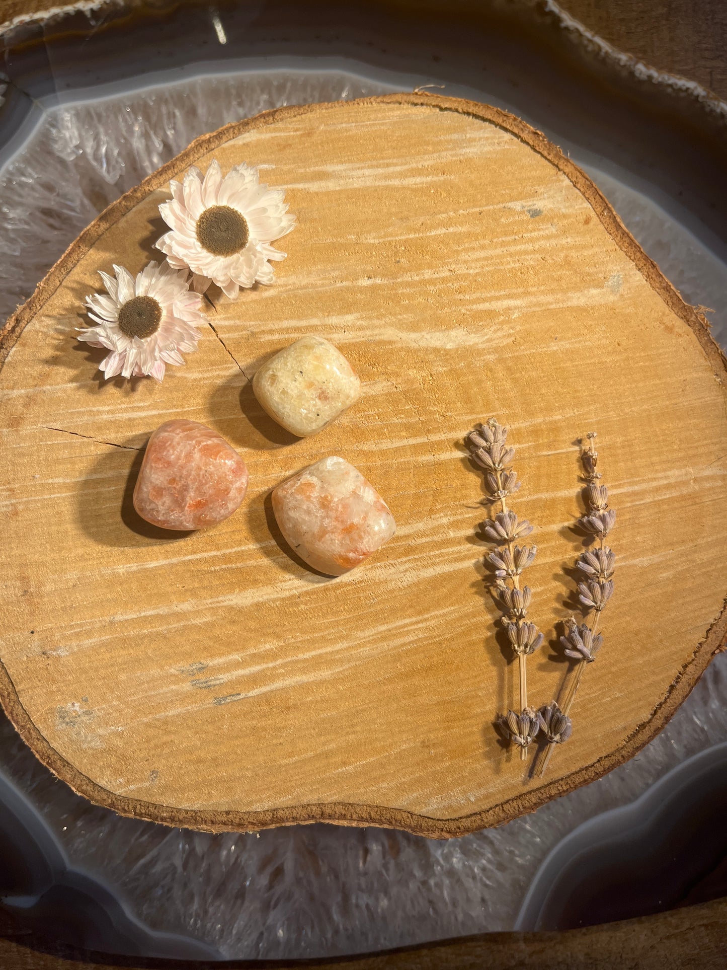 Zonnesteen trommelsteen