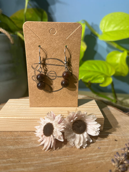 Kattenoog (rode tijgeroog) oorbellen