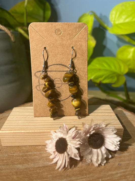 Tijgeroog splitoorbellen