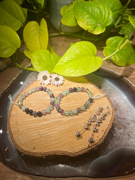 Regenboog fluoriet armband (8mm)