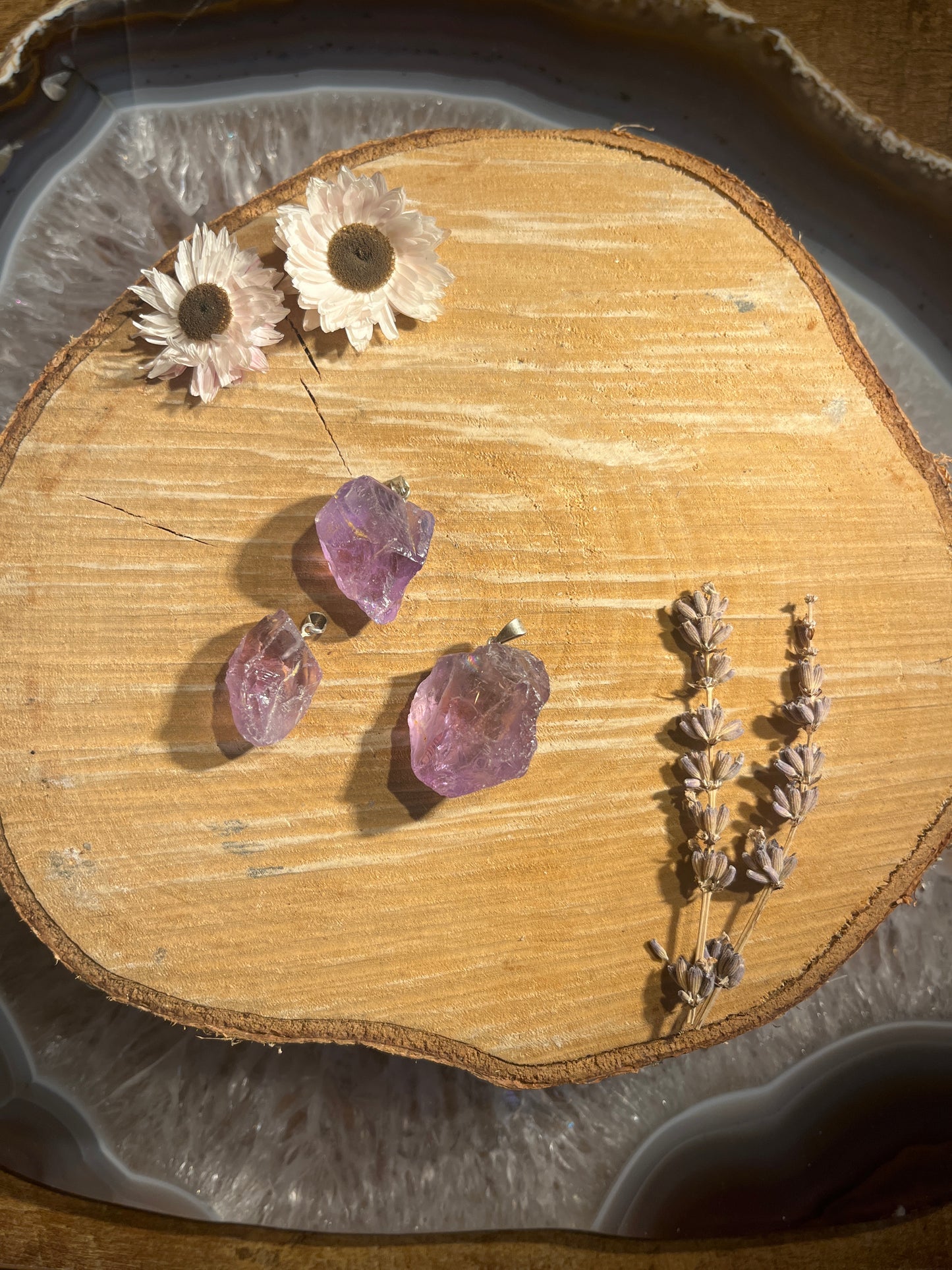 Amethist ruwe hanger