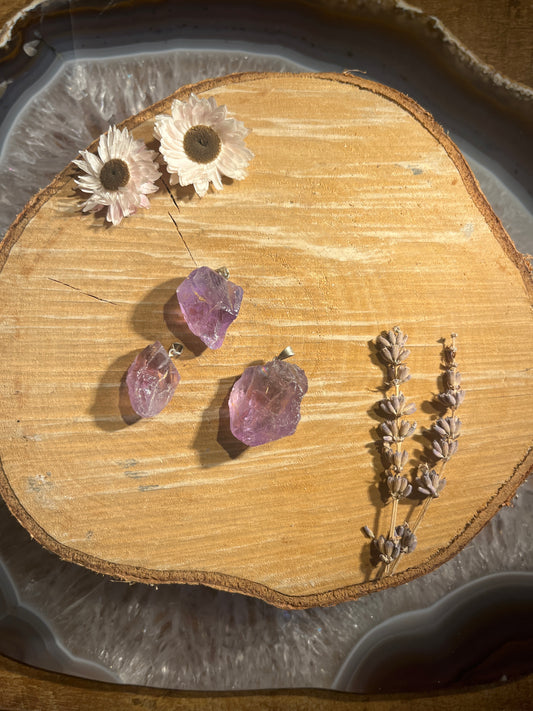 Amethist ruwe hanger